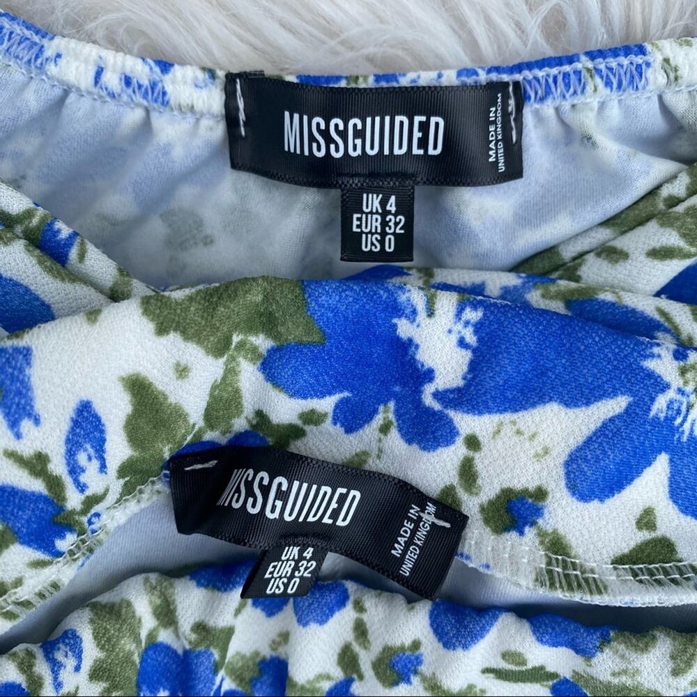 Missguided 70s inspired floral hi waist pants and crop top outfit 0 XS 2-piece - Picture 7 of 8